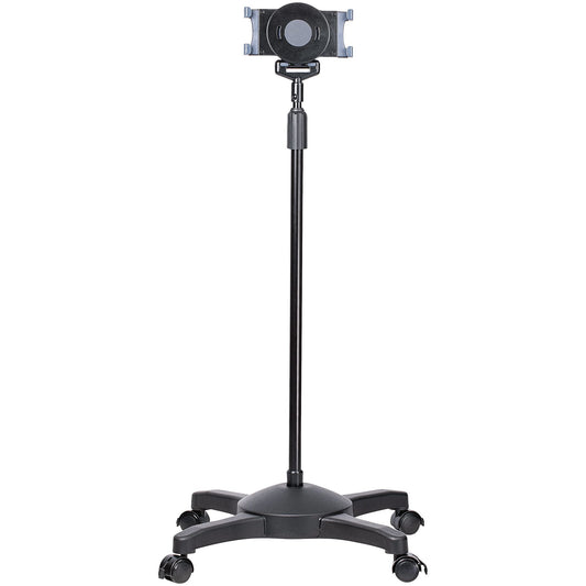 StarTech.com Mobile Tablet Stand with Lockable Wheels - Height Adjustable Cart - Universal Rolling Floor Stand for...