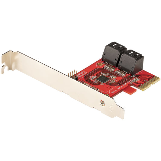 StarTech.com SATA PCIe Card - 4 Port PCIe SATA Expansion Card - 6Gbps - Low/Full Profile - Stacked SATA Connectors - ASM1164 Non-Raid - PCI Express to SATA Converter - TAA product image