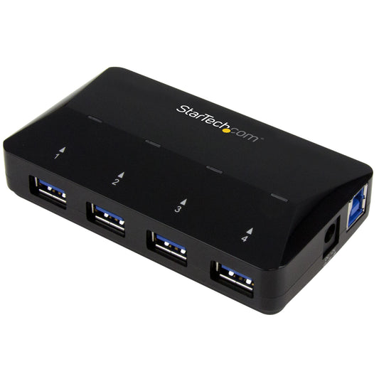 StarTech.com 4-Port USB 3.0 Hub (5Gbps) plus Dedicated Charging Port - 1 x 2.4A Port product image
