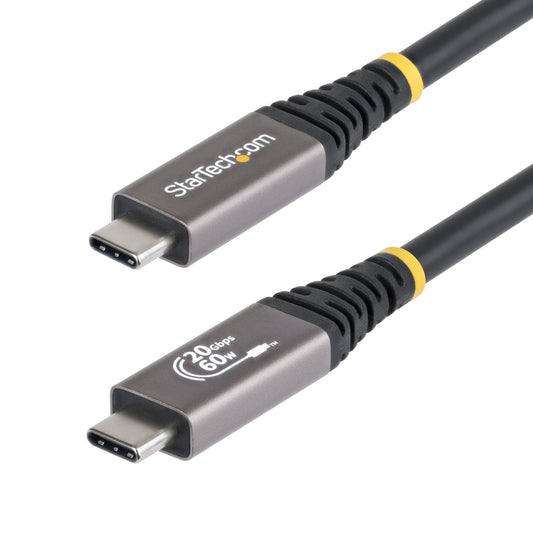 StarTech.com 3m (10ft) USB4 Cable, 20Gbps, USB-IF Certified USB-C Cable, 60W PD, 4K 120Hz DP 2.1, TPE Jacket, Black USB-C Cord product image
