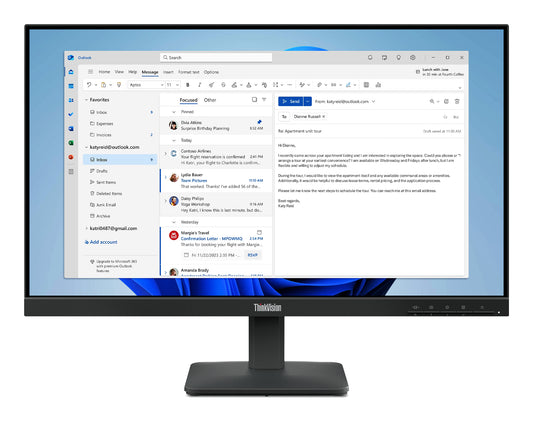 Lenovo ThinkVision S24-4e computer monitor 60.5 cm (23.8") 1920 x 1080 pixels Full HD LED Black - Lenovo