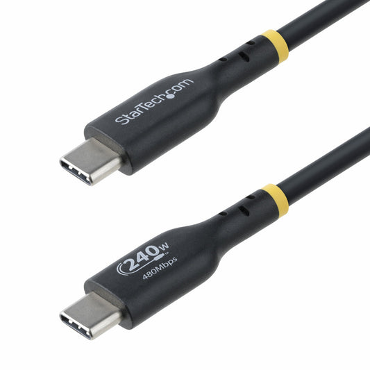 StarTech.com 10ft (3m) USB-C Charging Cable, Charge & Sync, 240W (5A) PD EPR, USB 2.0 Laptop Charger Cable, USB-IF Certified, TPE Jacket - Black USB C Charging Cord product image