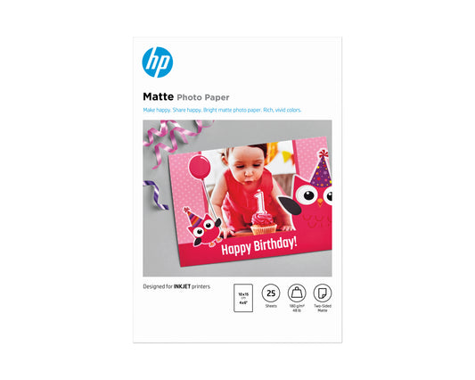 HP Matte Photo Paper 180 g/m2 10 x 15 cm (101 x 152 mm) 25 sheets