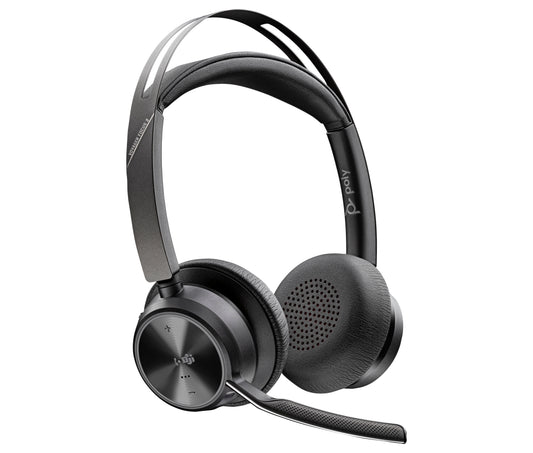 Poly Voyager Focus 2 Microsoft Teams Certified USB-C-C Headset +USB-C/A Adapter +Charging Stand