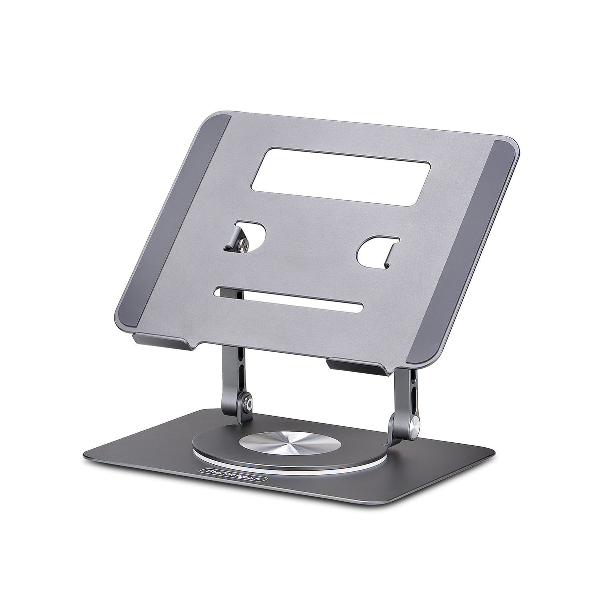 StarTech.com Rotating Laptop Stand, 360 Swivel, Ergonomic Desk Riser for Computer, Elevated Tray w/ Adjustable Tilt, Max 11lb/5kg, Aluminum Build, Portable Design - StarTech.com