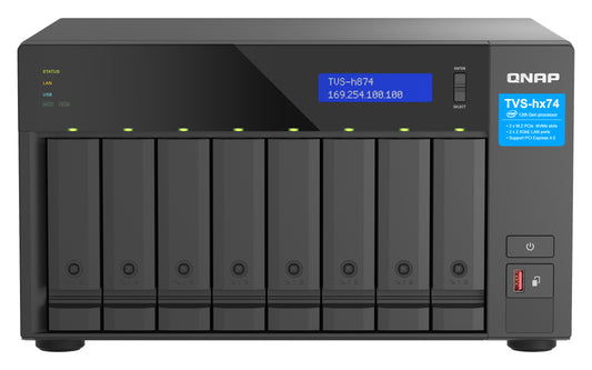 QNAP TVS-h874 NAS Tower Intel Core i7 32 GB DDR4 0 TB QuTS hero Black product image