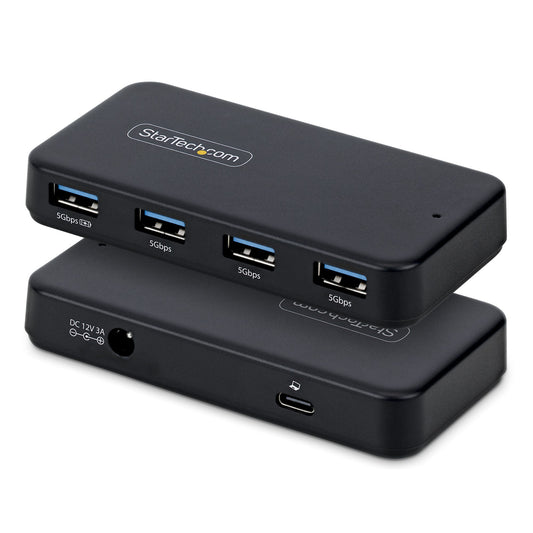 StarTech.com 4-Port USB-A Hub, 5Gbps, Self-Powered, 2-in-1 USB-C and USB-A Host Cable, 1x BC 1.2 Charging Port, 24W Power Adapter Included, MacBook and Windows product image