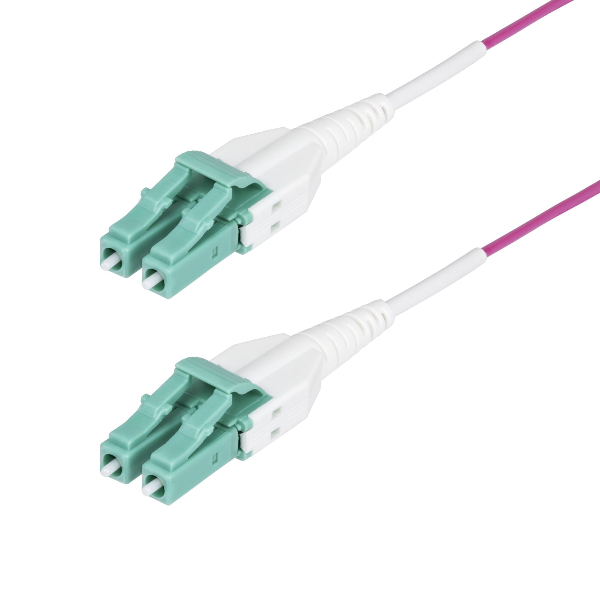 StarTech.com 3m (10ft) LC to LC (UPC) OM4 Multimode Fiber Optic Cable, Erika Violet, 50/125μm, 40G/100G, LOMMF/VCSEL, Uniboot Fiber Jumper Cord, OFNR Riser Rated product image