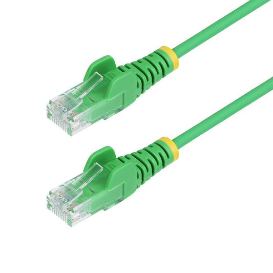 StarTech.com 2m Green Slim CAT6 Ethernet Cable, Snagless, 100W PoE, UTP, LSZH, 28AWG Pure Bare Copper Wire, Slim RJ45 Network Patch Cord w/Strain Reliefs, Individually Tested product image