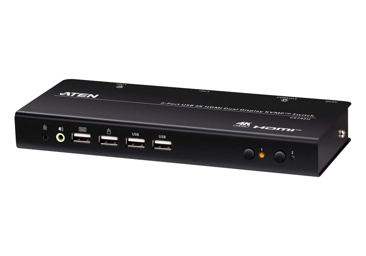 ATEN 2-Port USB 4K HDMI Dual-Display KVMP Switch (Cables included) - ATEN