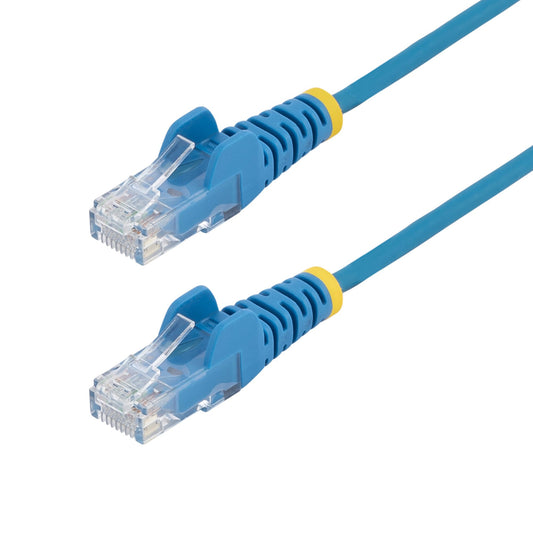 StarTech.com 10m Blue Slim CAT6 Ethernet Cable, Snagless, 100W PoE, UTP, LSZH, 28AWG Pure Bare Copper Wire, Slim RJ45 Network Patch Cord w/Strain Reliefs, Individually Tested product image