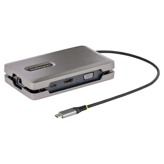 StarTechUSB-C Dual Monitor Multiport Adapter up to 4K 60Hz USB-C DP Alt Mode Video Output & HDMI 2.0, or 1080p VGA, 100W PD Pass-Through, USB Type C Mini Dock, USB-C Docking Station, MST Hub