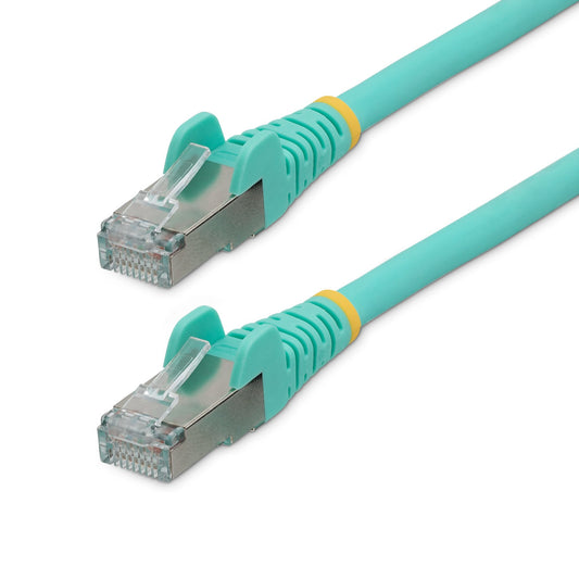 StarTech 1m CAT6a Ethernet Cable - Aqua - Low Smoke Zero Halogen (LSZH) - 10GbE 500MHz 100W PoE++ Snagless RJ-45 w/Strain Reliefs S/FTP Network Patch Cord