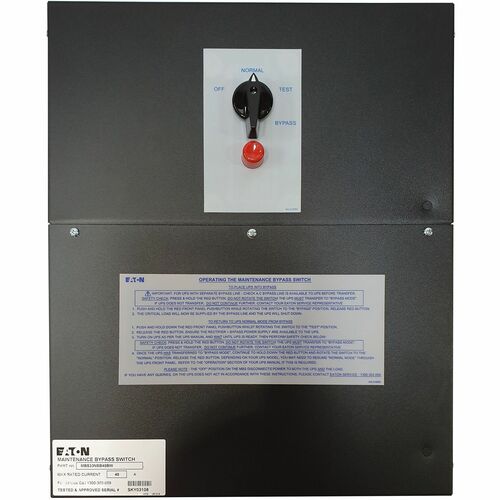 Eaton Wraparound MBS1Ph1Ph wo Sep Byp Input 63A 10kVA16mm2Bottom Entry (MBS11NSB63BW)