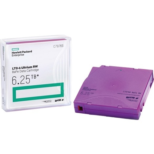 HPE Data Cartridge LTO-6 Ultrium 6.25 TB BaFe RW (C7976B)
