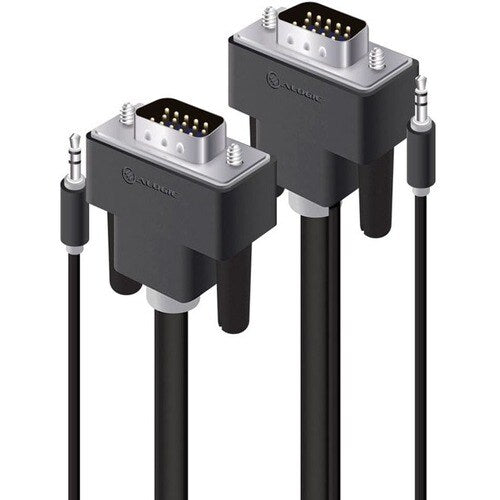 ALOGIC 5M PRO SERIES SLIM FLEXIBLE VGA CABLE WITH 80CM & 30CM 3.5MM STEREO AUDIO CABLE - MALE TO MALE (VGA-MM-05-APS)