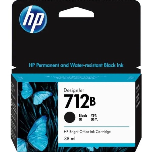 HP 712B 38ml Black Ink Cartridge (3ED28A)