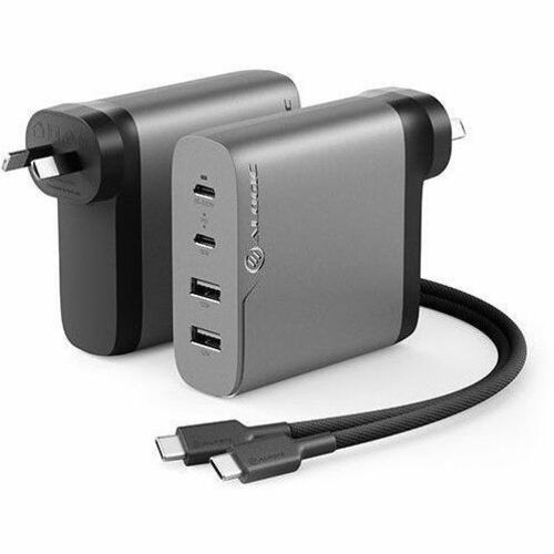 ALOGIC 4X100 Rapid Power 4 Port 100W GaN Charger # USB-C(Max. 100W) + USB-C(Max. 18) +USB-A(Max. 17W) +USB-A(Max. 17W) - Includes 2m USB-C Charging Cable (WCG4X100SGR-ANZ)