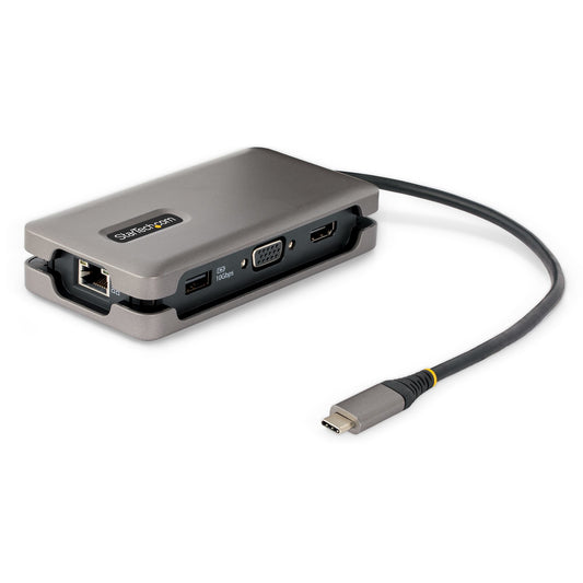 StarTech.com USB-C Multiport Adapter - HDMI/VGA - 4K 60Hz - 3-Port USB Hub - 100W Power Delivery Pass-Through - GbE...