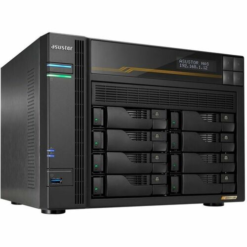 Asustor Lockerstor 8 Gen3 AS6808T 8 Bay NAS Quad-Core 2.3GHz CPU Dual USB 4 Ports Dual 10GbE Ports Dual 5GbE Ports 16G ECC RAM DDR5 Four M.2 SSD Slots (Diskless)