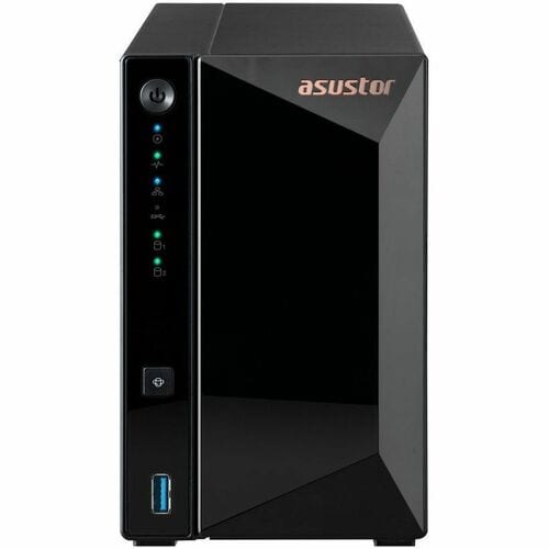 Asustor 2 bay NAS Realtek RTD1619B Quad-Core 1.7GHz 2GB DDR4 2.5GbE x1 USB3.2 Gen1 x3 WOW (Wake on WAN) Ttoolless installation with hot-swappable tray hardware encryption MyArchive EZ connect EZ (AS3302TV2)