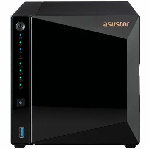Asustor 4 bay NAS Realtek RTD1619B Quad-Core 1.7GHz 2GB DDR4 2.5GbE x1 USB3.2 Gen1 x3 WOW (Wake on WAN) Ttoolless installation with hot-swappable tray hardware encryption MyArchive EZ connect EZ (AS3304TV2)