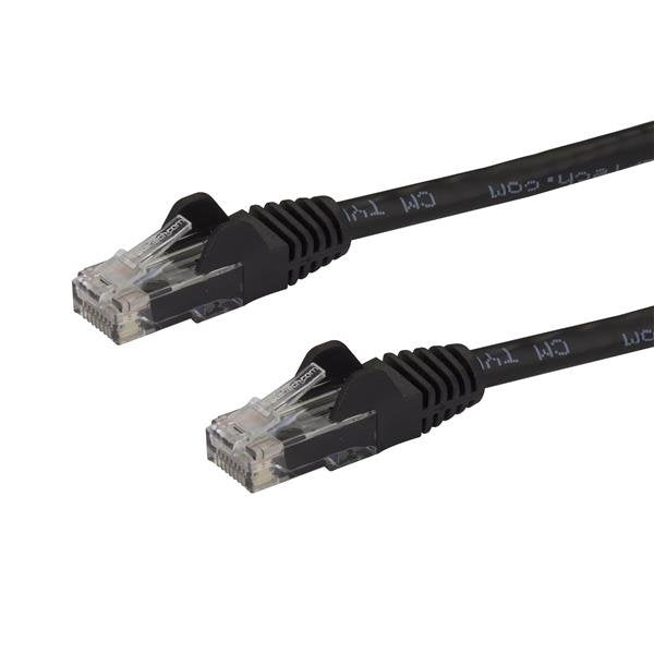 StarTech.com 15m CAT6 Ethernet Cable - Black CAT 6 Gigabit Ethernet Wire -250MHz 100W PoE RJ45 UTP Network/Patch Cord Snagless w/Strain Relief Individually Tested product image