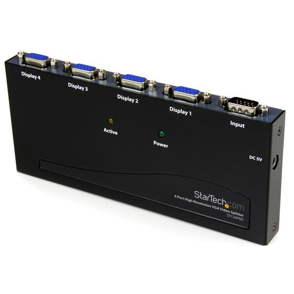 StarTech.com 4 Port High Resolution VGA Video Splitter - 350 MHz - TAA product image