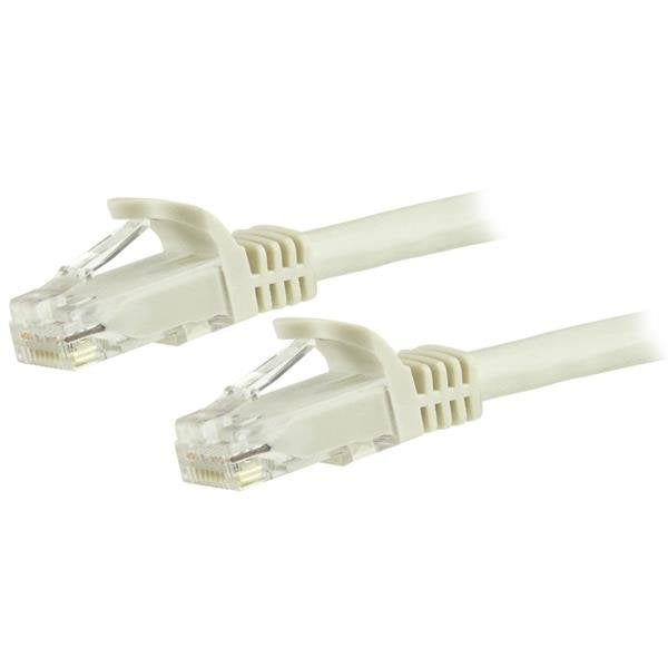 StarTech.com 3m CAT6 Ethernet Cable - White CAT 6 Gigabit Ethernet Wire -250MHz 100W PoE RJ45 UTP Network/Patch Cord Snagless w/Strain Relief Individually Tested product image
