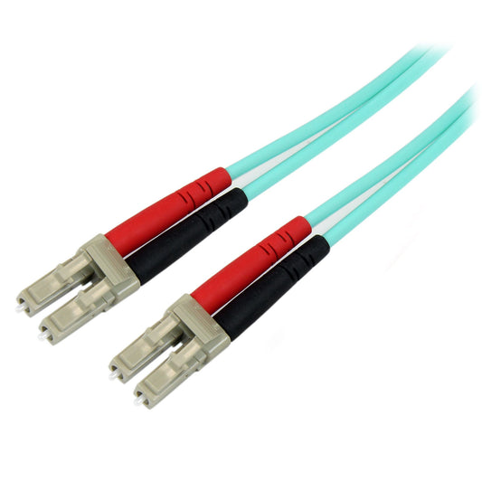 StarTech.com 10m (30ft) LC/UPC to LC/UPC OM3 Multimode Fiber Optic Cable, Full Duplex 50/125μm Zipcord Fiber Cable, 100G, Low Insertion Loss, LSZH Fiber Jumper Cord product image