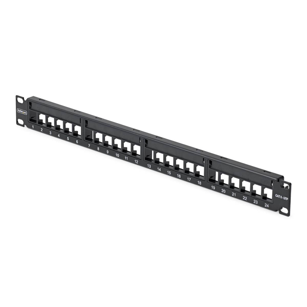 StarTech.com 24 Port 1U Blank Keystone Patch Panel, Rackmount Cat6 Patch Panel for RJ45 UTP Ethernet Network Jacks - StarTech.com