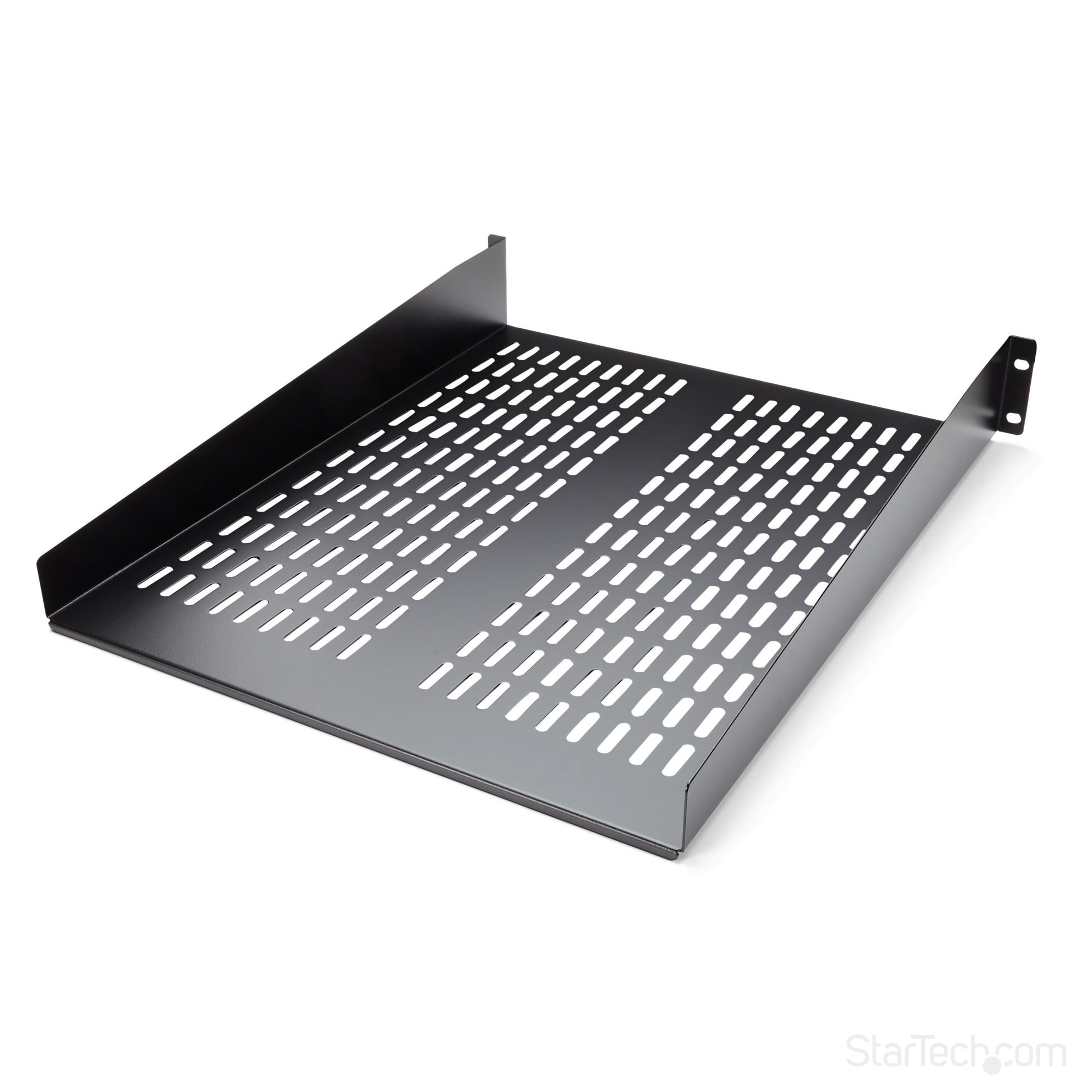 StarTech.com 2U Server Rack Shelf - Universal Vented Rack Mount Cantilever Tray for 19" Network Equipment Rack & Cabinet - Heavy Duty Steel – Weight Capacity 50lb/23kg - 22" Deep Shelf, Bla… product image