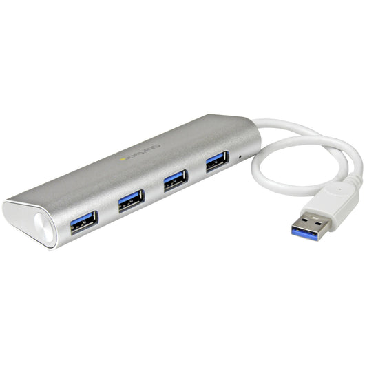 StarTech4-Port USB Hub, USB A to 4x USB-A Ports, USB 5Gbps, Rugged Design, Bus-Powered, Portable Laptop USB 3.0 Hub