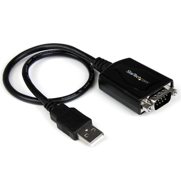 StarTech.com 1ft (30cm) 1-Port Professional USB to Serial Adapter Cable with COM Retention, USB to RS232 Adapter - TAA product image