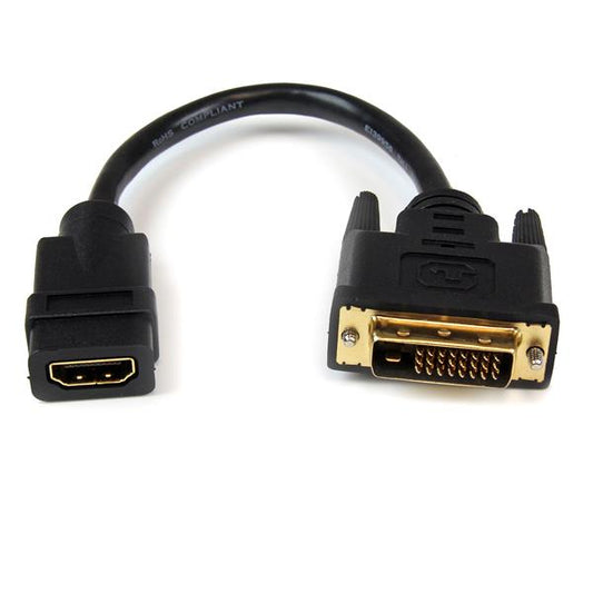 StarTech.com 8in (20cm) HDMI to DVI-D Video Cable Adapter - HDMI Female to DVI Male product image