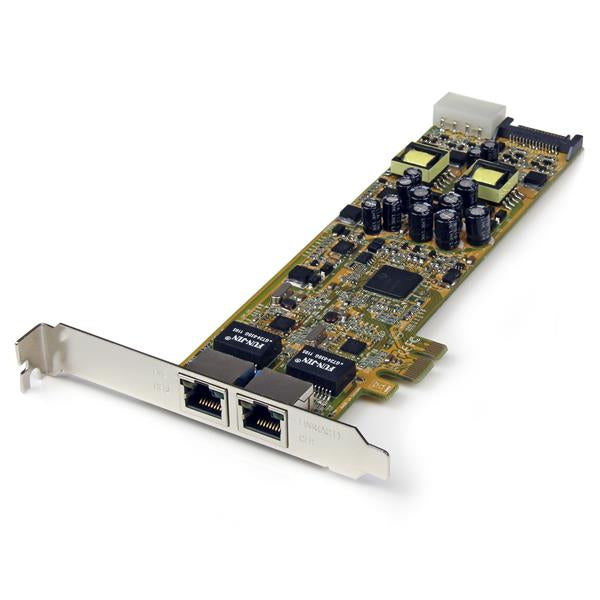StarTech.com Dual Port PCI Express Gigabit Ethernet PCIe Network Card Adapter - PoE/PSE - TAA product image