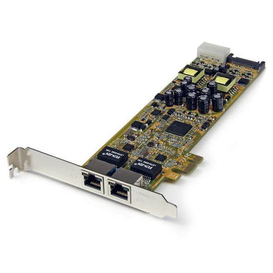 StarTech.com Dual Port PCI Express Gigabit Ethernet PCIe Network Card Adapter - PoE/PSE - TAA product image