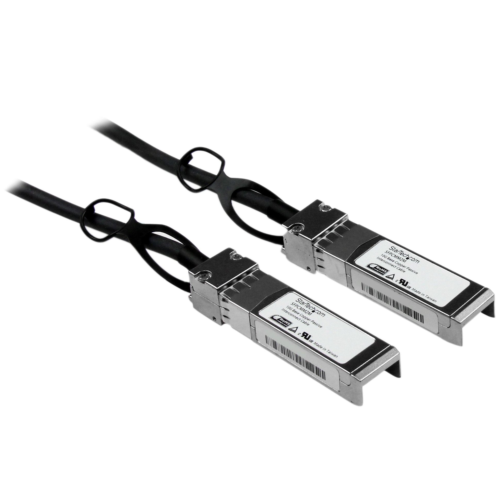 StarTech.com Cisco SFP-H10GB-CU2M Compatible 2m 10G SFP+ to SFP+ Direct Attach Cable Twinax - 10GbE SFP+ Copper DAC 10 Gbps Low Power Passive Mini GBIC/Transceiver Module DAC Firepower ASR9… product image