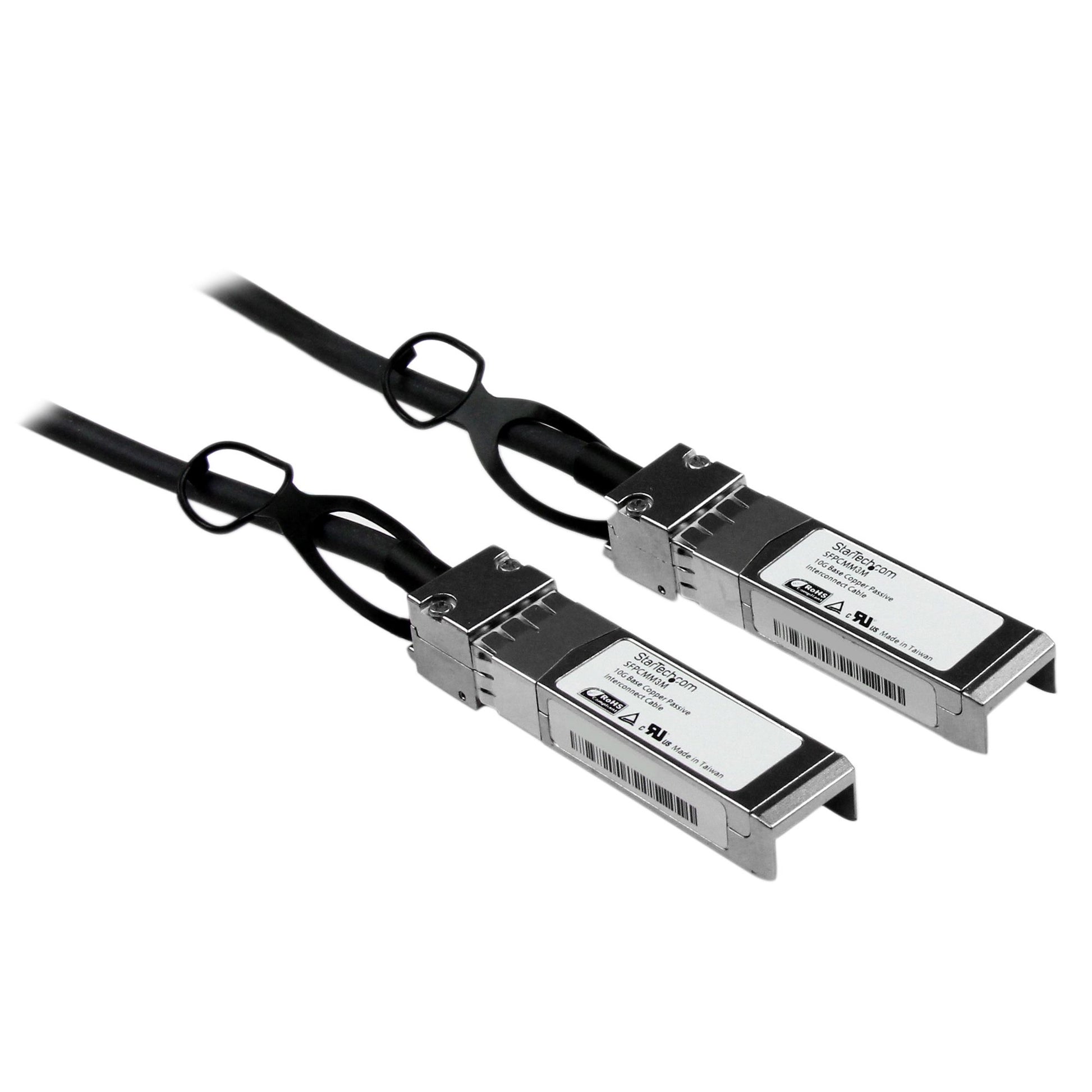 StarTech.com Cisco SFP-H10GB-CU3M Compatible 3m 10G SFP+ to SFP+ Direct Attach Cable Twinax - 10GbE SFP+ Copper DAC 10 Gbps Low Power Passive Mini GBIC/Transceiver Module DAC Firepower ASR9… product image