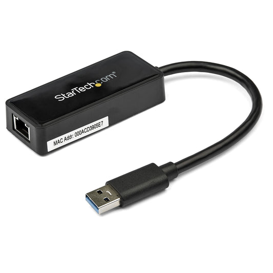 StarTech.com USB 3.0 Ethernet Adapter, USB 3.0 Network Adapter NIC with USB Port, USB to RJ45, USB Passthrough product image