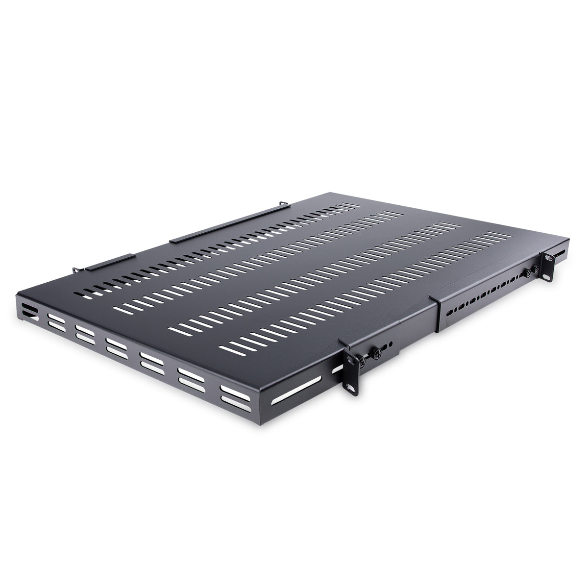 StarTech.com 1U 4-Post Adjustable Vented Server Rack Mount Shelf - 330lbs(150 kg) - 19.5 to 38in Adjustable Mounting Depth Universal Tray for 19" AV/ Network Equipment Rack - 27.5in Deep product image