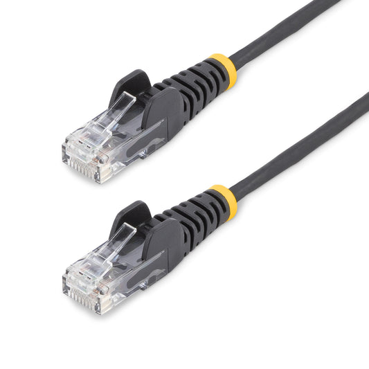 StarTech.com 7m Black Slim CAT6 Ethernet Cable, Snagless, 100W PoE, UTP, LSZH, 28AWG Pure Bare Copper Wire, Slim RJ45 Network Patch Cord w/Strain Reliefs, Individually Tested product image
