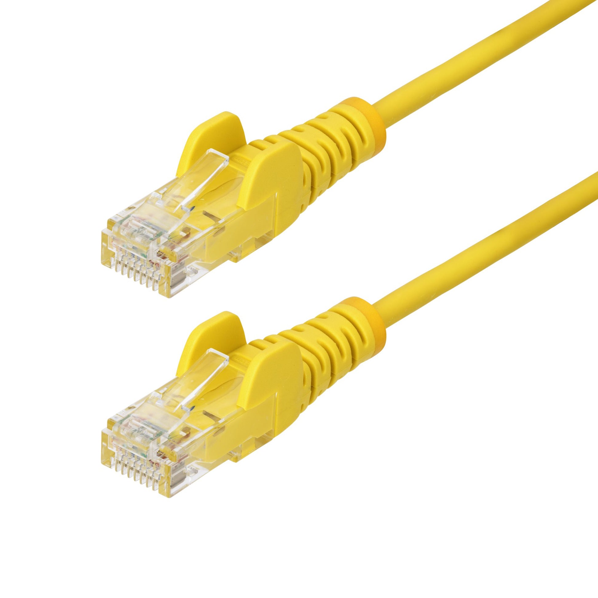 StarTech.com 1m Yellow Slim CAT6 Ethernet Cable, Snagless, 100W PoE, UTP, LSZH, 28AWG Pure Bare Copper Wire, Slim RJ45 Network Patch Cord w/Strain Reliefs, Individually Tested product image