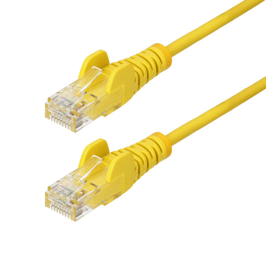 StarTech.com 50cm Yellow Slim CAT6 Ethernet Cable, Snagless, 100W PoE, UTP, LSZH, 28AWG Pure Bare Copper Wire, Slim RJ45 Network Patch Cord w/Strain Reliefs, Individually Tested product image