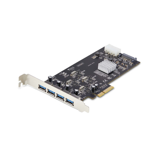 StarTech.com 4-Port USB PCIe Card, USB 3.2 5Gbps, PCI Express Expansion Card with 4x Independent USB Controllers, 4x USB-A Ports, Windows/Linux product image