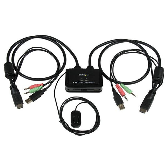 StarTech 2 Port USB HDMI Cable KVM Switch with Audio and Remote Switch ‚Äì USB Powered