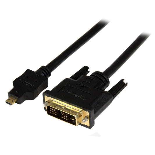 StarTech3ft (1m) Micro HDMI to DVI Cable - Micro HDMI to DVI Adapter Cable - Micro HDMI Type-D Device to DVI-D Single Link Monitor/Display/Projector Video Converter Cord - Durable