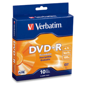 Verbatim DVD-R 4.7GB 16X Branded 10pk Spindle Box 10 pc(s) product image
