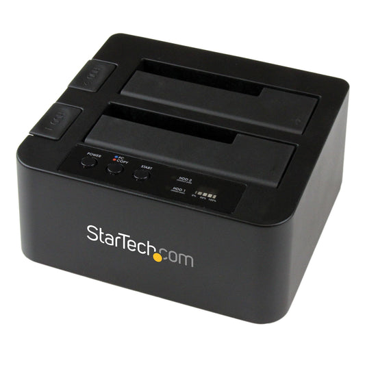 StarTech Dual Bay Hard Drive Duplicator, Standalone USB 3.0 (5 Gbps) / eSATA to 2.5/3.5" SATA III HDD/SSD Cloner/Copier, Hard Drive Docking Station, Hard Disk Cloner