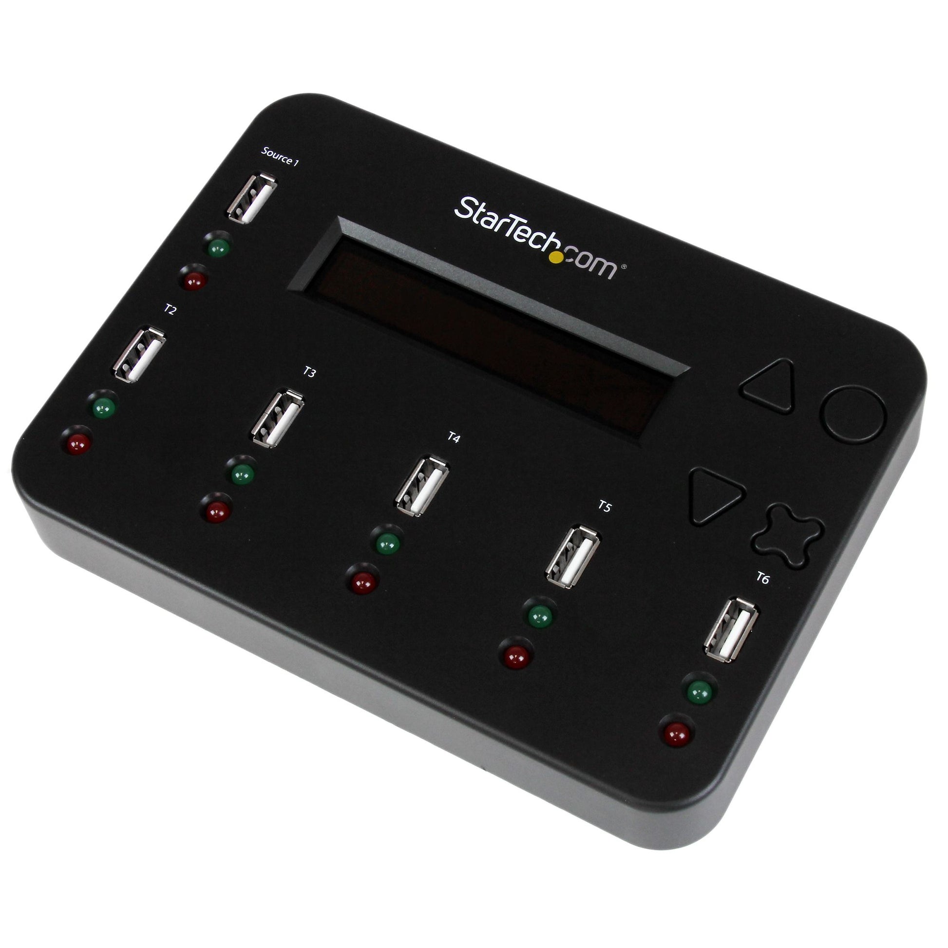 StarTech.com Standalone 1 to 5 USB Thumb Drive Duplicator and Eraser, Multiple USB Flash Drive Copier, System and File and Whole-Drive Copy at1.5 GB/min, Single and 3-Pass Erase, LCD Displa… product image